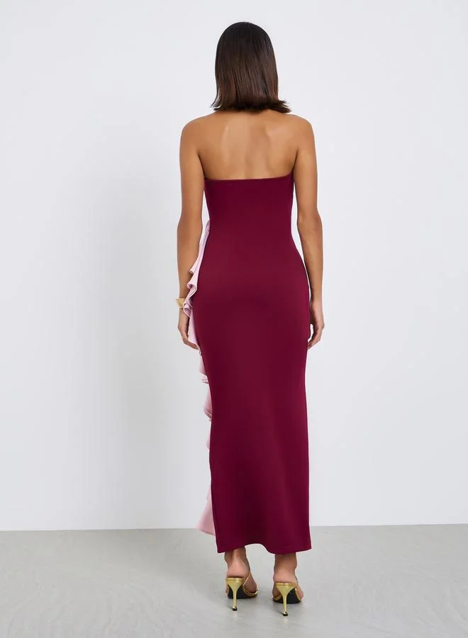 Styli  Women Color Block Sleeveless Sheath Maxi Dress for Women | Best Price UAE